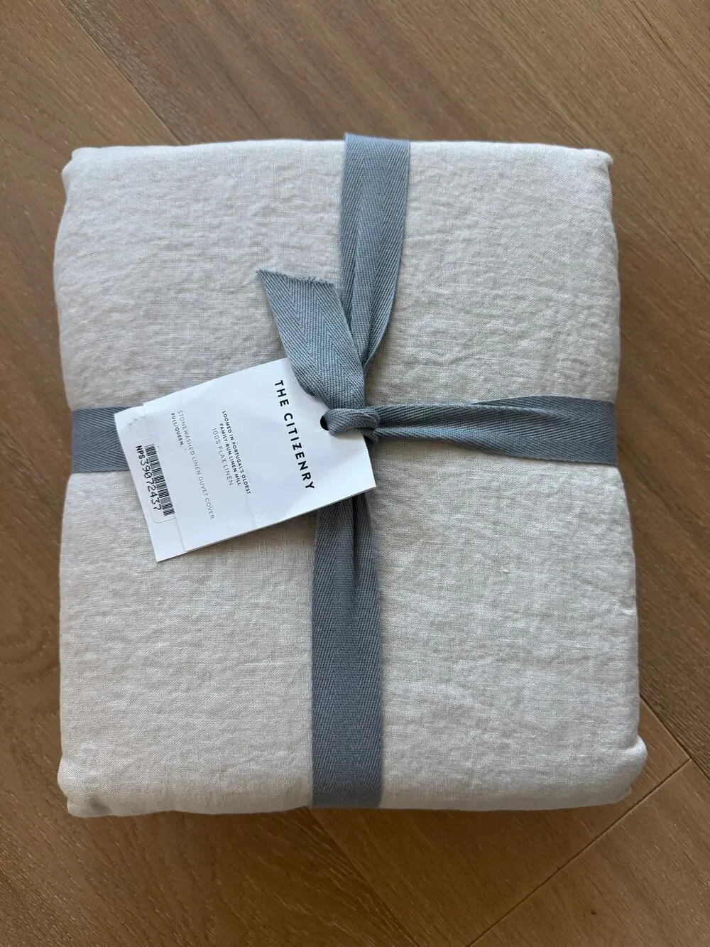 New The Citizenry Stonewashed Linen Queen Full Duvet Cover in Solid Sand